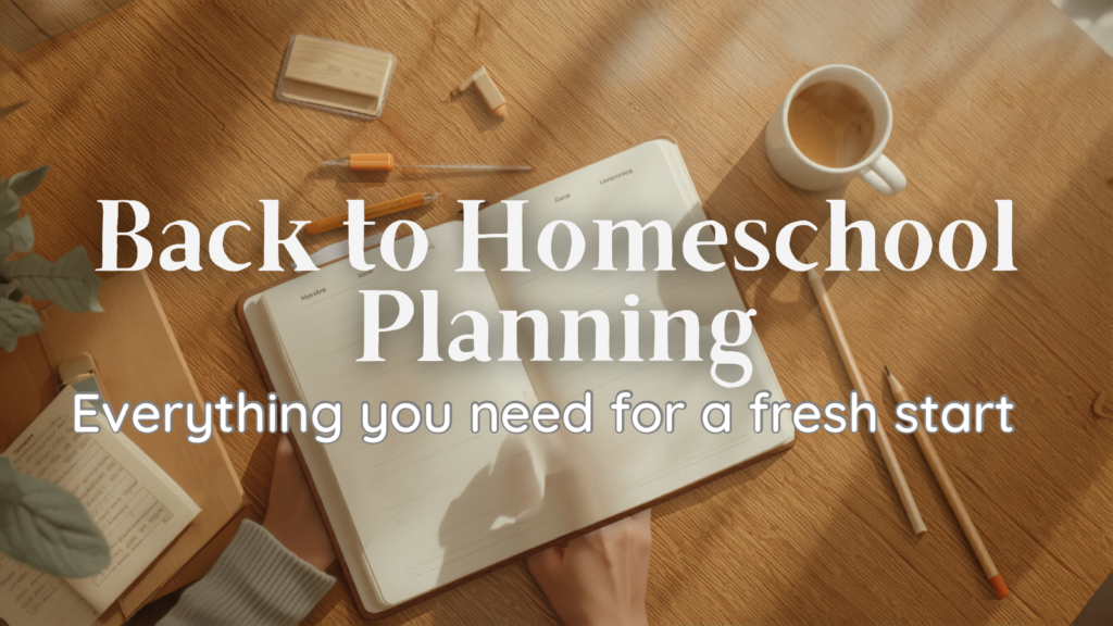 warm homeschool planning moment with writing
