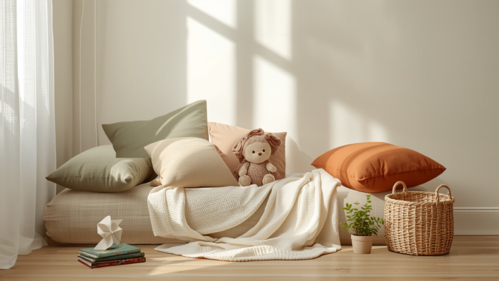 warm inviting children's calm down corner