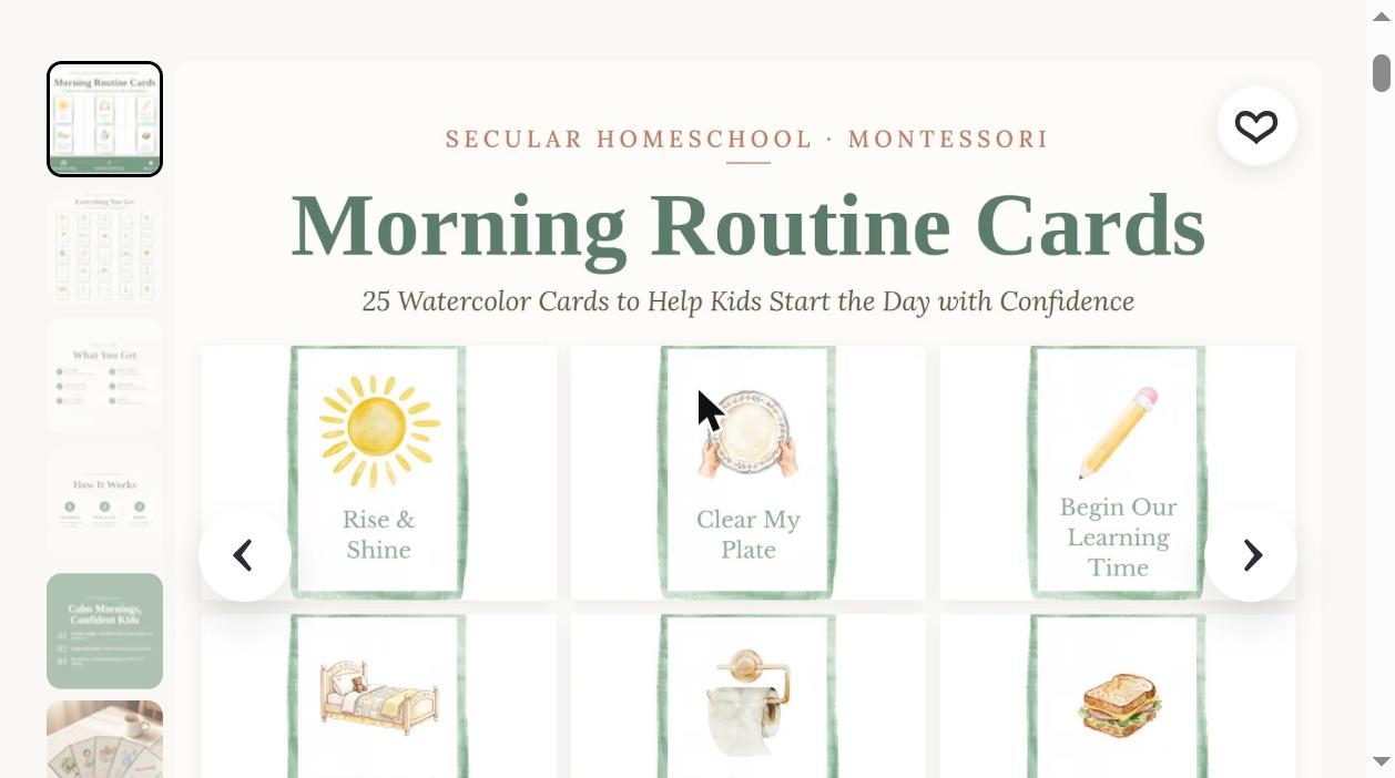 Visual Routine Cards printable for homeschool families
